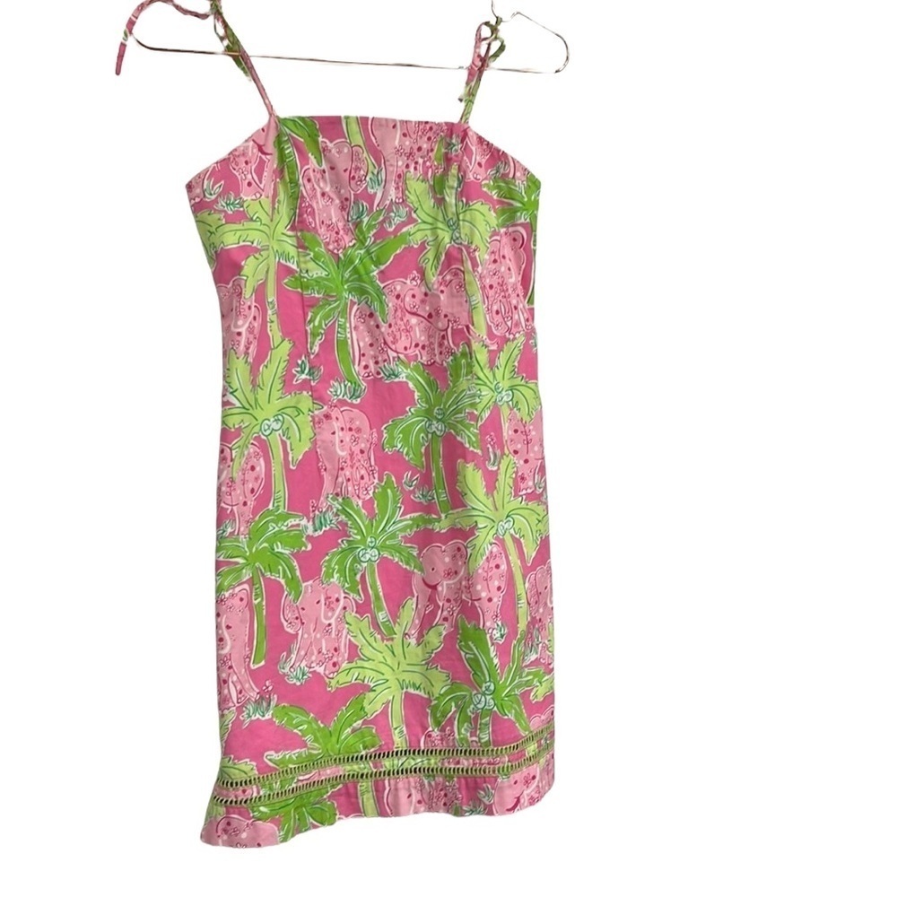 Girls LIlLLY PULITZER pin & green Elephant dress
